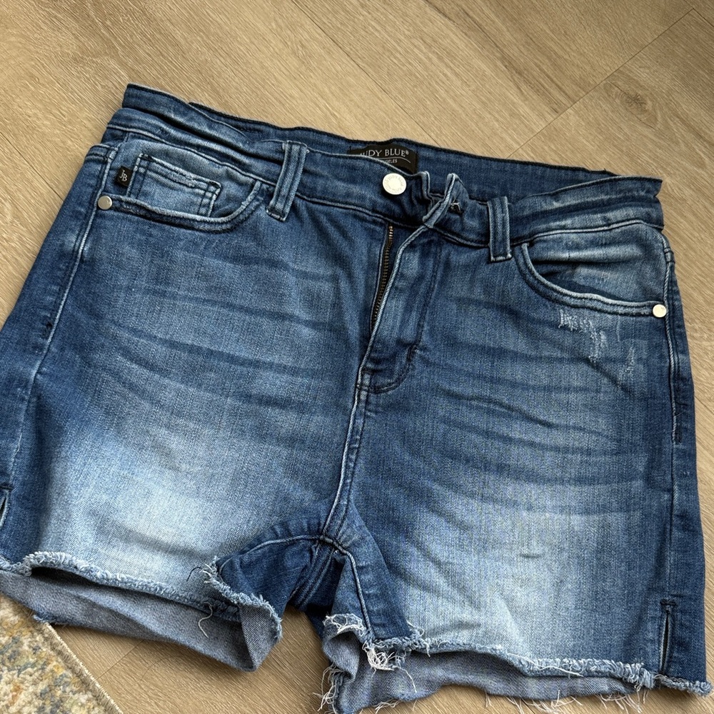 Judy Blue Distressed Blue Jean Shorts